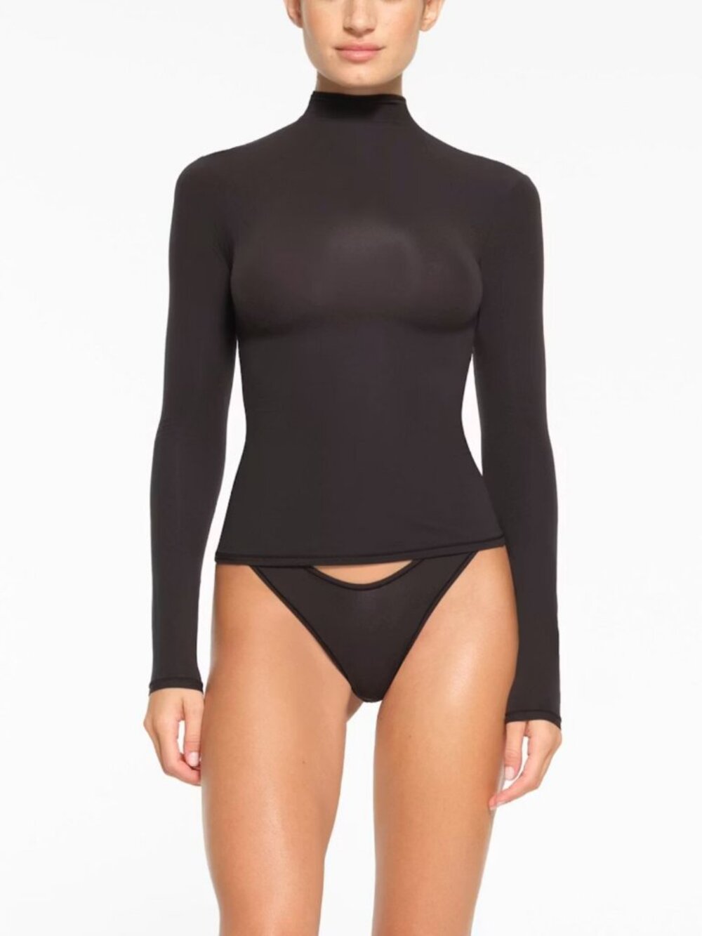 Skims Turtleneck Top Onyx Size XS